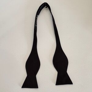 Elegant Silk Black Self-Tie Bow Tie Adjustable Neck Size